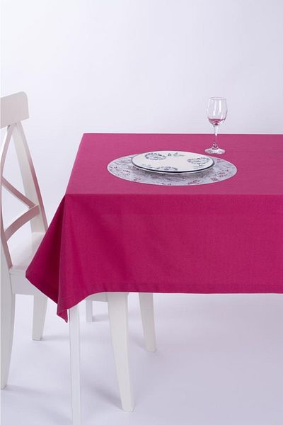 ALTINPAMUK Față de masă din țesătură de rață Fuchsia rezistentă la pete Opțional