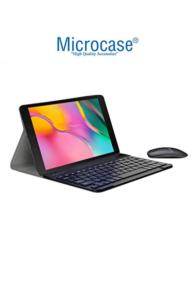 Microcase Samsung Galaxy Tab A 8.0 2019 T290 T295 Bluetooth Klavye Ve Mouse + Standlı Kılıf - Bkk6