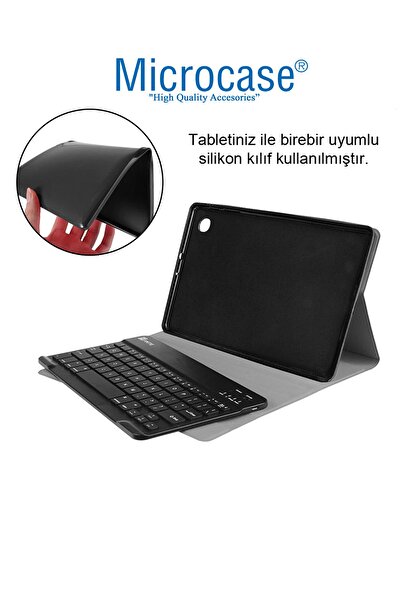 Microcase Samsung Galaxy Tab A 8.0 2019 T290 T295 Bluetooth Klavye Ve Mouse + Standlı Kılıf - Bkk6