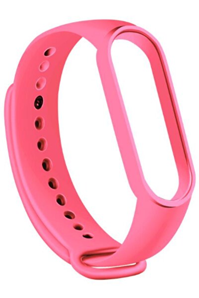 Asroya Xiaomi Mi Band 5 Ve 6 Uyumlu Silikon Pembe Kordon Kayışlı