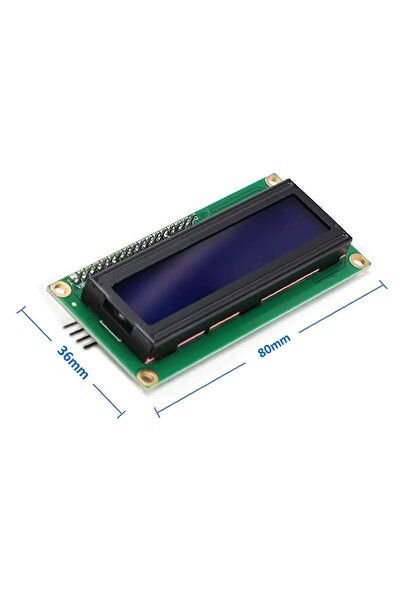 Genel Markalar Iıc I2c Seri 1602a 2x16 Mavi Karakter Lcd Modül Display Ekran 5v Beyaz Arka Işık 16x2
