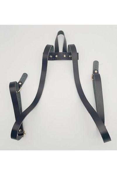 angel çanta aksesuar Black Real Leather Backpack - Light Gold Metal