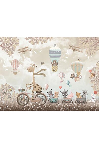 EkoDekor 3 Boyutlu Duvar Kağıtlari Sevimli Dostlar Özel Tasarım Çocuk Odası D...