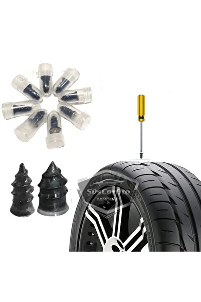 ŞüsCarOto Aksesuar Motosiklet Araba Oto Lastik Tamir Kiti 10 Parça Kauçuk Vida Seti Kolay Vida Lastik Yaması