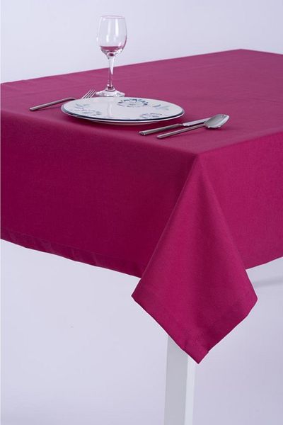 ALTINPAMUK Față de masă din țesătură de rață Fuchsia rezistentă la pete Opțional