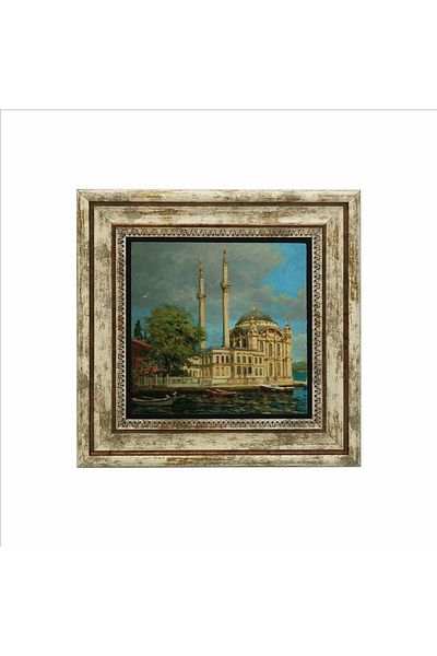 BAKSEPETE Ortaköy Mosque Printed Natural Stone Painting 25Cmx25Cm Krt-039