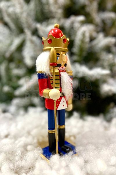 Huzur Party Store 25 cm Spear Nutcracker Red Navy Blue Gold Color Tin Soldier Nutcracker Christmas New Year Decoration