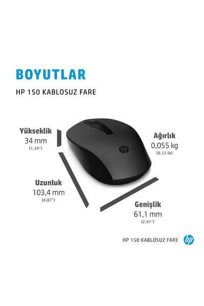 HP 150 Kablosuz Fare Siyah
