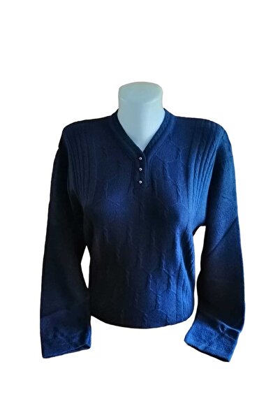 SEFER سترة الأم ذات الرقبة على شكل حرف V منقوشة بشكل منتظم