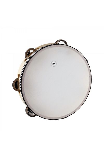 Cox LTH8-6 Tambourine 8inch Tree with Bell with Animal Leather