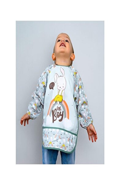 dubi baby مريلة أطفال مقاومة للسوائل على شكل أرنب بأكمام
