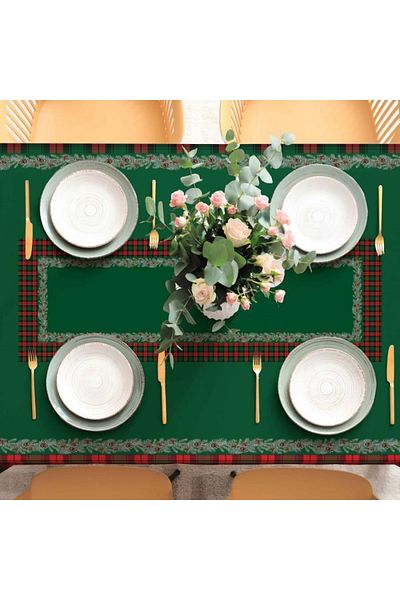Adawall New Year's Themed Red Mini Cone Detailed Tablecloth 160x220cm