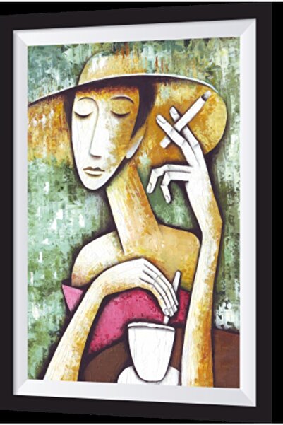 Hayat Poster Femeie singuratică într-o cafenea cu aspect artistic cadru de ma...