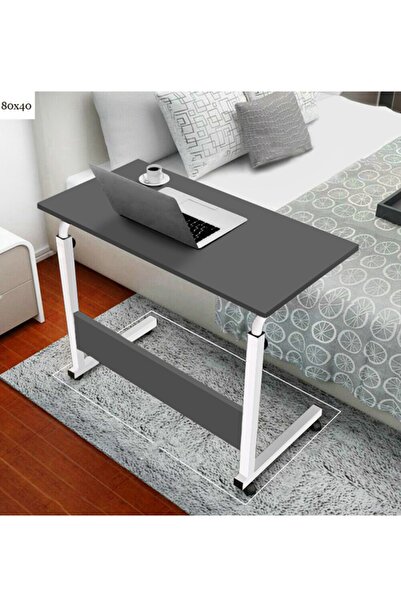servetavcı Yükseklik Ayarlı Çalışma Masası - Antrasit Beyaz (TEKERLİ) 80x40 O...