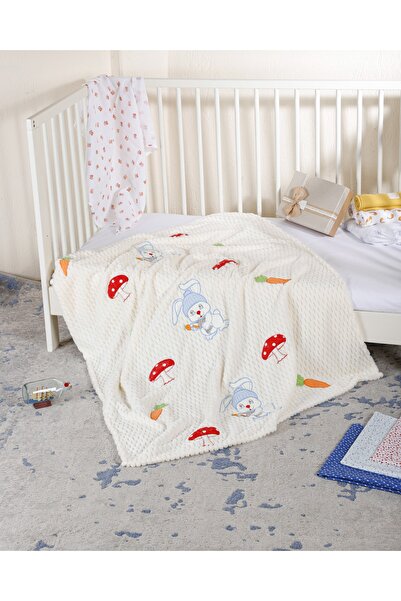 brntekstil Welsoft Peluş Bebek Battaniyesi Polar Nakışlı Soft
