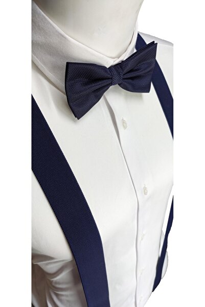 Le Voux Σετ ζαρτιέρες και παπιγιόν σε μπλε ναυτικό χρώμα