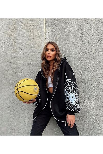 FRESHION Ζακέτα με φερμουάρ Ψηφιακή τυπωμένη Unisex 3 κλωστών χοντρή υπερμεγέθη