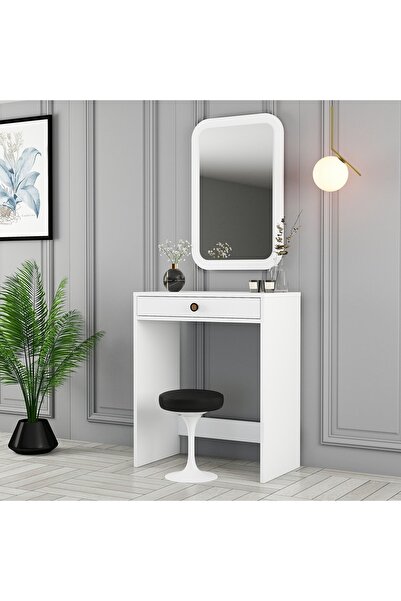 Variant Mobilya Lizbon Mini Aynalı Makyaj Masası Dresuar - Beyaz