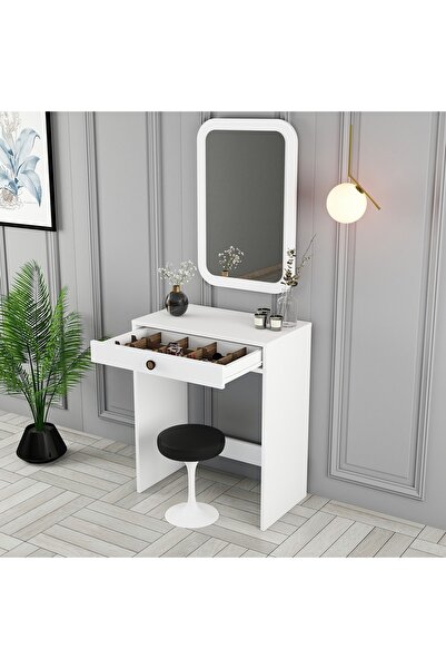 Variant Mobilya Lizbon Mini Aynalı Makyaj Masası Dresuar - Beyaz