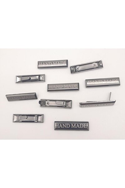 angel çanta aksesuar 10 قطع من لوحة الملصقات المعدنية المكتوبة يدويًا، لون دخاني