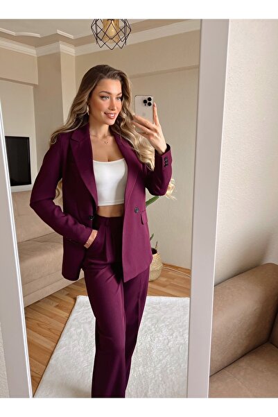 MOCCHI Four Seasons Atlas Fabric Palazzo Women's Suit