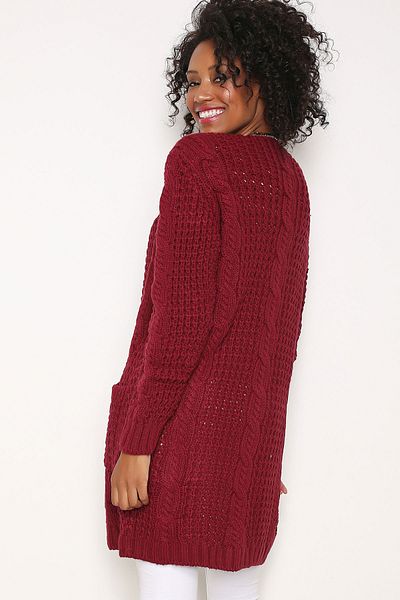 AVORWE Hair Knitted Self Patterned Buttoned Cardigan
