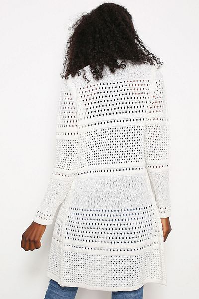 AVORWE Openwork Knitted Open Front Cardigan