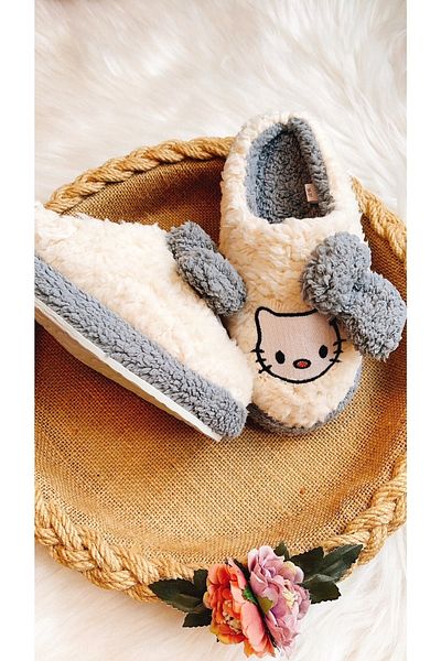 Yeşim Aksesuar Women's Children's Cat Indoor Slippers House Shoes Home Boots Women's Slippers