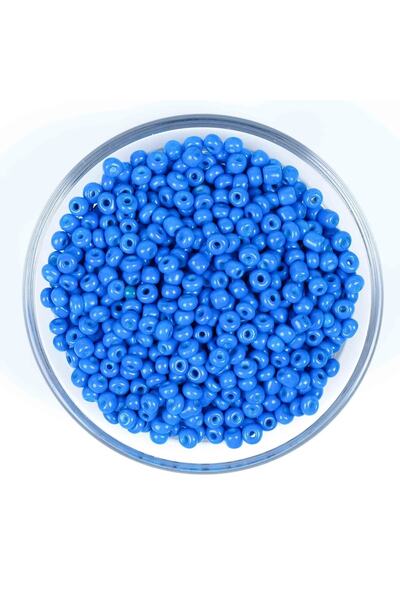 yfhobi 50 Gram - 4 Mm Mavi Renk Büyük Boy Kum Boncuk, Takı Yapım Boncuğu, (50...