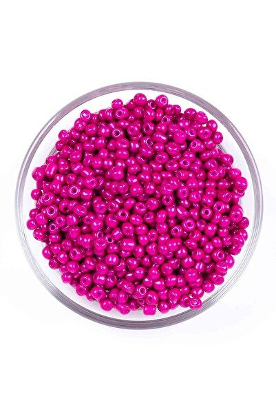 yfhobi 50 Gram - 4 Mm Fuşya Renk Büyük Boy Kum Boncuk, Takı Yapım Boncuğu, (5...