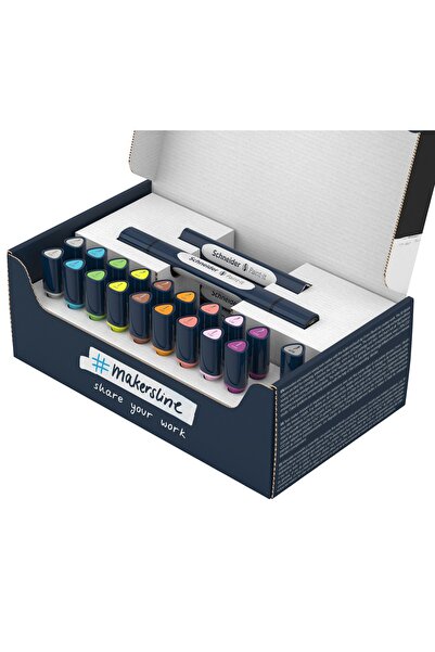SCHNEIDER 040 Paint-ıt Twin Marker 27 Parça Brush Marker Ve Yuvarlak Uç Marke...