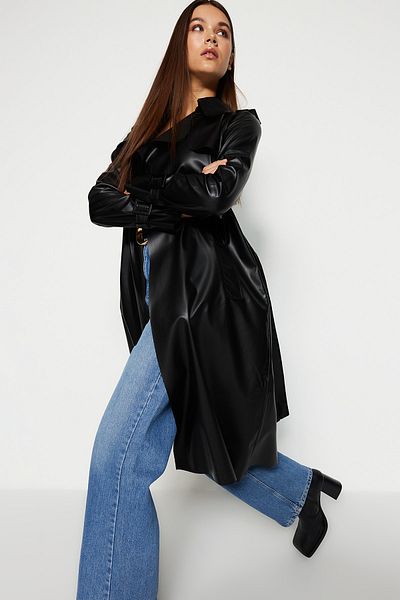 Trendyol Collection Trenchcoat - Schwarz - Zweireihig
