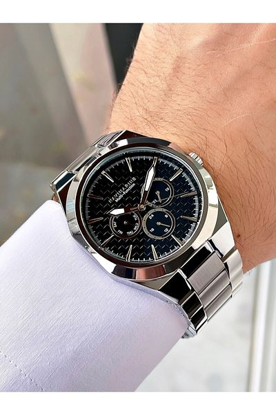 Navimarine Silver Color Functional Steel Strap Men's Wristwatch Bracelet Gift