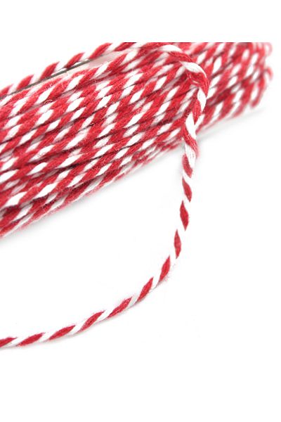 Lora Wedding 2mm Thick Red White Rope, Bracelet Rope, Gift Wrapping Rope, Lucky Bracelet Rope 15 Meters