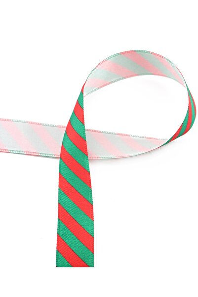 Lora Wedding 25mm Shiny Satin Christmas Patterned Ribbon 3 Meters