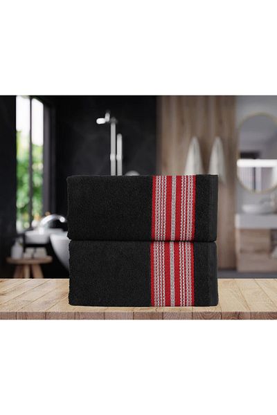 Lucy and Home Μαύρο Σετ Πετσέτες 2 τεμαχίων 55x110 εκ