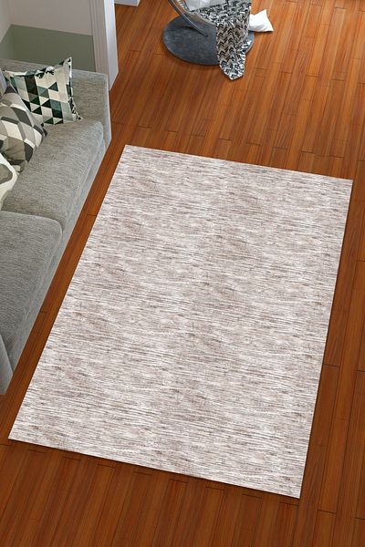 Miray Tekstil Silk Velvet Rose Color Zebra Pattern Elastic Carpet Cover