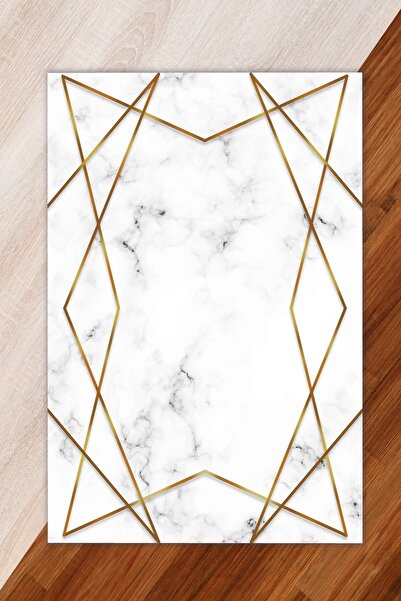 Miray Tekstil Шовковий оксамит білого кольору з золотими смужками, килимове покривало на гумці