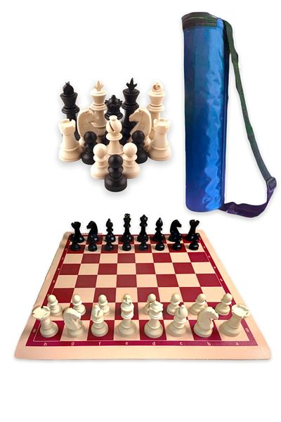 Adil Baba Chess Set School Chess Set with Backpack Medium Size National Chess Set