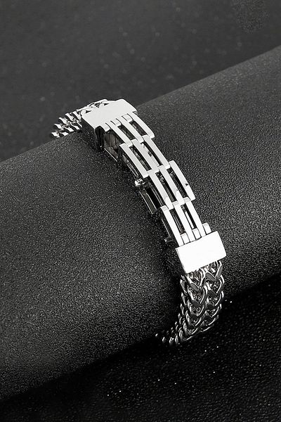 Chavin Special Design Fish Back Gray Steel Men's Bracelet Et34by