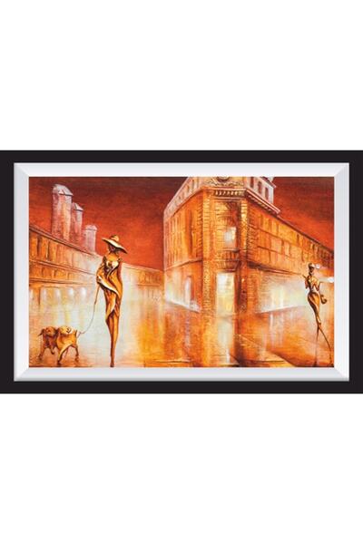 Hayat Poster Femeie pe stradă, cadru artistic, pictură din lemn