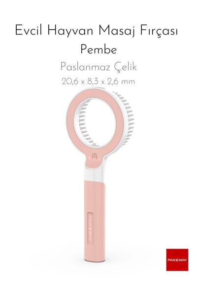 Genel Markalar Evcil Hayvan Masaj Fırçası - Pembe - Paslanmaz Çelik