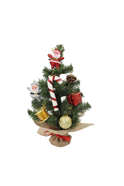 Happyland Christmas Tree Decorated Pine Tree 40 cm Tree and 9-Piece Mixed Dec...