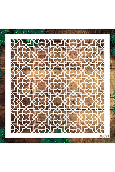 STENCİLTASARIM Stencil Tasarım Ge091 Selçuklu Motifi Duvar Ahşap Cam Boyama D...