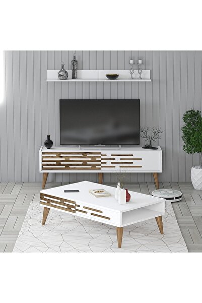 Variant Mobilya Valensiya 140cm Tv Ünitesi Ve Orta Sehpa Takımı - Beyaz
