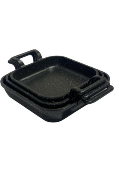 Asey Home Eda Kare Alüminyum 3'lü Döküm Sahan Seti 18-20-22 Cm