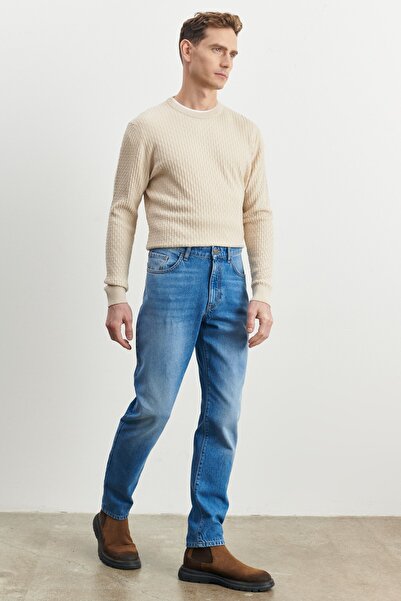 ALTINYILDIZ CLASSICS Чоловічі світло-блакитні джинси Comfort Fit Relaxed Fit 100 Cotton Jean Джинсові джинси