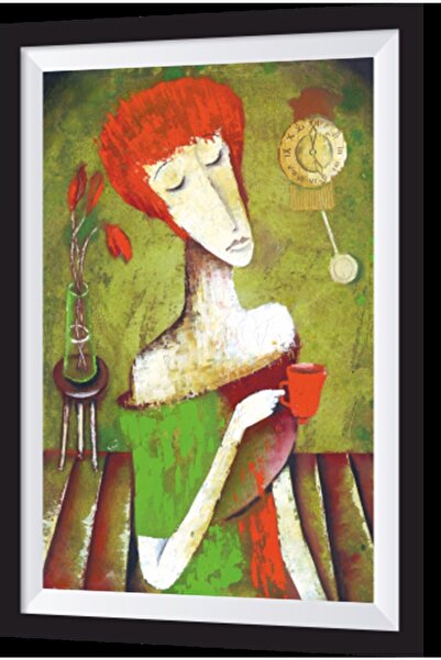 Hayat Poster Red Woman in a Cage Artistic Frame Look Wooden Painting