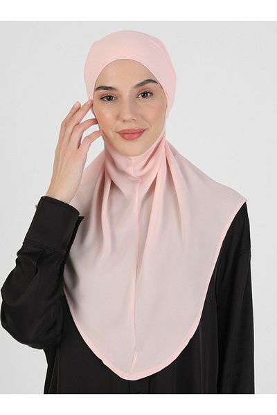 Ecardin Pink Crepe Fabric - Turban with Tie-Up Belt - St 091