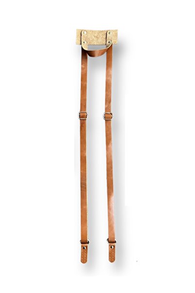 alfa tasarım atölyesi Curea pentru rucsac din piele naturală (120 cm) - Camel